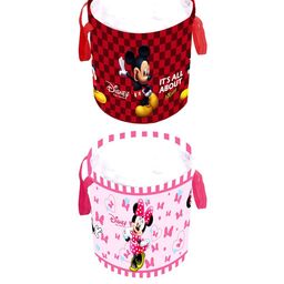 Kuber Industries Set Of 2 Disney Mickey Minnie Print Foldable Laundry Basket With Handles image 3