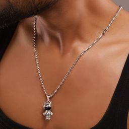 Roadster Men Silver-Plated Robotic Pendants with Chains-image-36