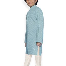 SG YUVRAJ Boys Embroidered Sequinned Kurta with Pyjamas image 2