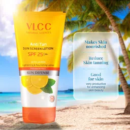 VLCC Anti-Tan Sunscreen Lotions with SPF 25PA+ & Lemon - Buy 1 Get 1 Free - 150ml each image 4