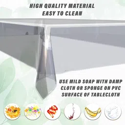 Kuber Industries White 6-Seater Rectangular Table Cover image 3