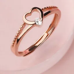 Zavya Women Rose Gold-Plated CZ Studded Finger Ring-image-30