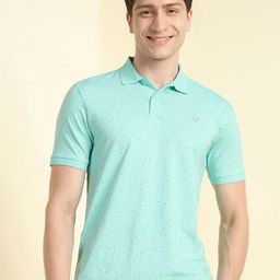 Allen Solly Men Geometric Printed Polo Collar Cotton T-shirt-image-15