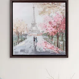 Home Centre White & Pink Wooden Framed Wall Art-53