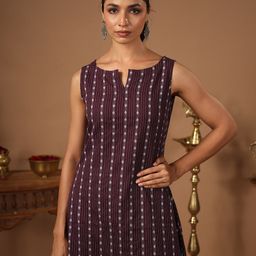 anayna Women Kantha Work Dobby Cotton Kurta-44