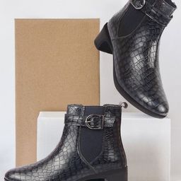 FAUSTO Women Textured Mid-Top Chelsea Boots-image-74