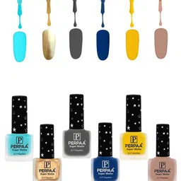 PERPAA Set of 6 Super Matte Quick-Dry & Long Lasting Nail Polish - 6 ml Each-27