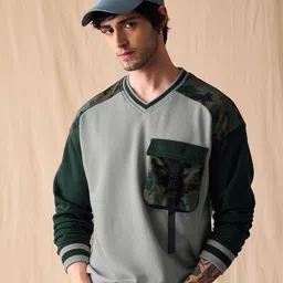 The Souled Store Camouflage Printed Round Neck Pullover-picture-3