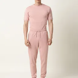 ARTICALE Men Rose-Colored Solid Slim-Fit Track Pants-image-44