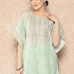Libas Ethnic Motifs Printed Regular Kurta with Trousers image 4