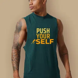 CHKOKKO Typography Printed Gym Vest-image-37