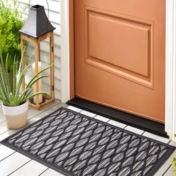 Home Centre Grey & Black Printed Anti-Slip Rectangle Doormats-14