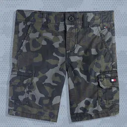 Tommy Hilfiger Boys Navy Blue Camouflage Printed Shorts-picture-21