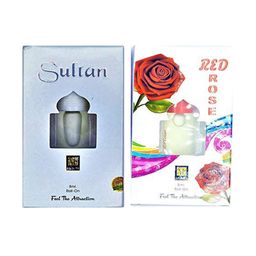 RAVIOUR LIFESTYLE Set Of 2 Sultan & Red Rose Alcohol Free Attar- 8 ml Each-25