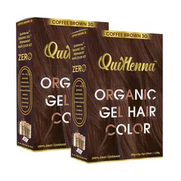 QUIKHENNA Set of 2 Damage Free Organic Gel Hair Color 120 g Each - Coffee Brown 3G-52