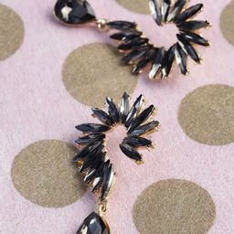 YouBella Black Gold-Plated Stone-Studded Contemporary Drop Earrings-image-73