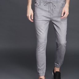 WROGN Men Grey Mid-Rise Clean Look Stretchable Jogger Jeans-picture-31