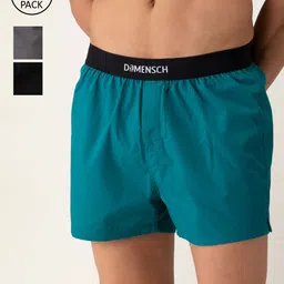 DAMENSCH Men Pack Of 3 Solid Ultra-light Everyday Pure Cotton Boxers-38