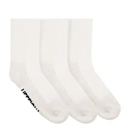 Heelium Unisex Pack of 3 White Solid Diabetic Anti-Odour Calf-Length Bamboo Socks-image-26
