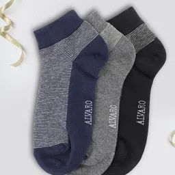 Alvaro Castagnino Men Pack Of 3 Patterned Cotton Lycra Ankle-Length Socks-image-12