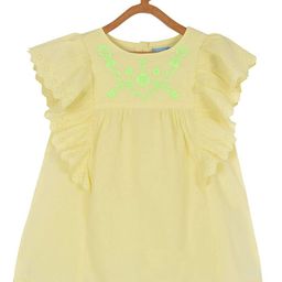 Miyo Yellow Floral Embroidered A-Line Top-picture-17