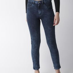 Flying Machine Women Blue Acid Wash High-Rise Clean Look Stretchable Cropped Jeans-image-73