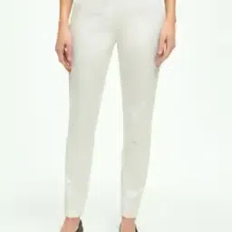 Straight Fit Cotton Stretch Pants-image-62