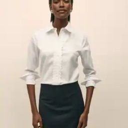 Women Supima Fitted Scallop Shirt-image-55