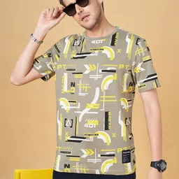 Street 808 by Pantaloons Abstract Printed Round Neck Pure Cotton T-shirt-picture-6