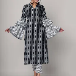 God Bless Women Black Printed Kurta with Trousers-22