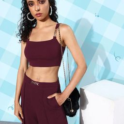 DressBerry Women Crop Top With Trousers Co-Ords Set-image-32
