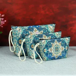 NFI Essentials Makeup Cosmetic Pouch For Women (Set of 3)-picture-20