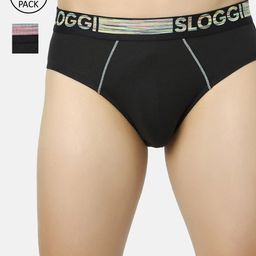 Sloggi Men Pack Of 2 Black Solid Deo-Soft Trunks-13