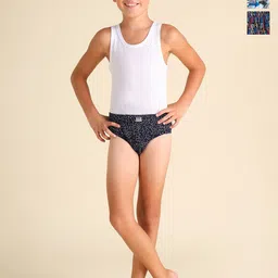 U.S. Polo Assn. Kids Boys Pack Of 3 Abstract Printed Anti Bacterial Basic Briefs EKB02-NNW-19