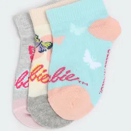 max Girls Pack Of 3 Patterned Ankle Length Socks-57