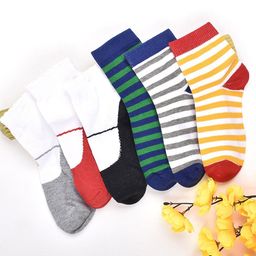 FOOTPRINTS Kids Pack of 6 Striped Pure Cotton Ankle Length Socks-37