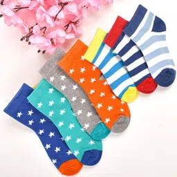 FOOTPRINTS Kids Pack of 7 Organic Cotton Ankle Length Socks-12