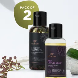 KELESTA Combo of 21 Herbs Harmony Hair Oil & Red Onion Seed Hair Oil - 50ml Each-image-74