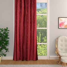 Myntra Elegant Homes Maroon Ethnic Motifs Room Darkening Door Curtain-image-52