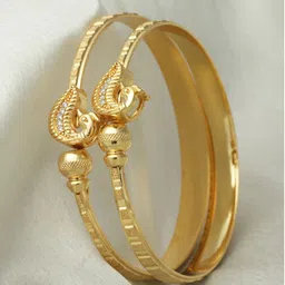 ZENEME Gold-Plated American Diamond Handcrafted Bangle-Style Bracelet-42