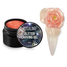 ROSALIND Fantasy Carved Glue Glitter Carving Gel Nail Polish - Shade A764-51