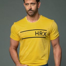 HRX by Hrithik Roshan Men Yellow Printed Cotton Pure Cotton T-shirt-image-58