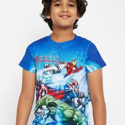 Marvel by Wear Your Mind Boys Blue Printed Round Neck T-shirt-picture-32