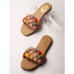 Shoetopia Women Colourblocked Square Toe Flats-picture-16