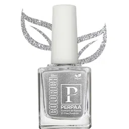 PERPAA Colorich Long Lasting Vegan Metallic Nail Polish 10 ml - Texture Silver 09-31