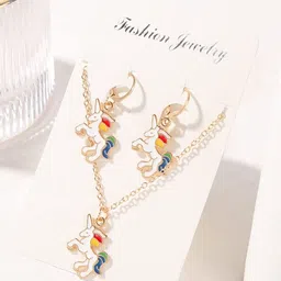 EL REGALO Girls Gold-Plated Unicorn-Shaped Jewellery Set-image-19
