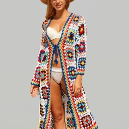JC Collection Self Design Longline Tie-Up Shrug-43