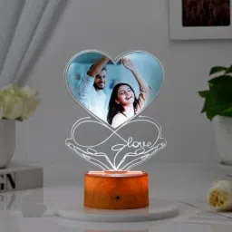 Everlasting Love - Personalized Wooden Base LED Lamp-31