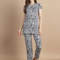 GRACIT Typography Printed Round Neck Cotton T-shirt & Pyjamas-image-31