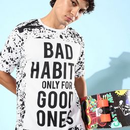 Kook N Keech Men Snow White & Jet Black Pure Cotton Back Street Boys The Boxy Tee T-shirt-image-100